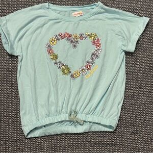 Lemmi Kids Light Blue Floral Heart Tee